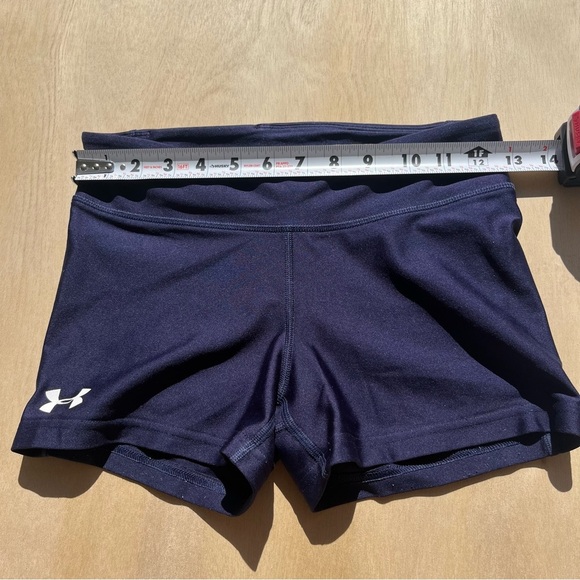 Under armor sports shorts size small athletic workout spandex fitted navy blue - Picture 7 of 7